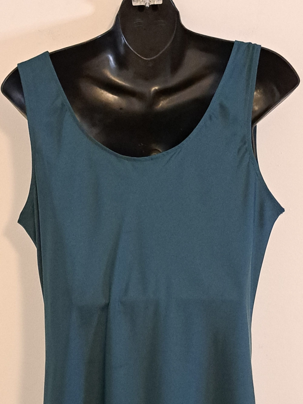 Banana Republic NWT  Sliky Teal Maxi Slip Dress with Side Slit Misses Large - Picture 10 of 10